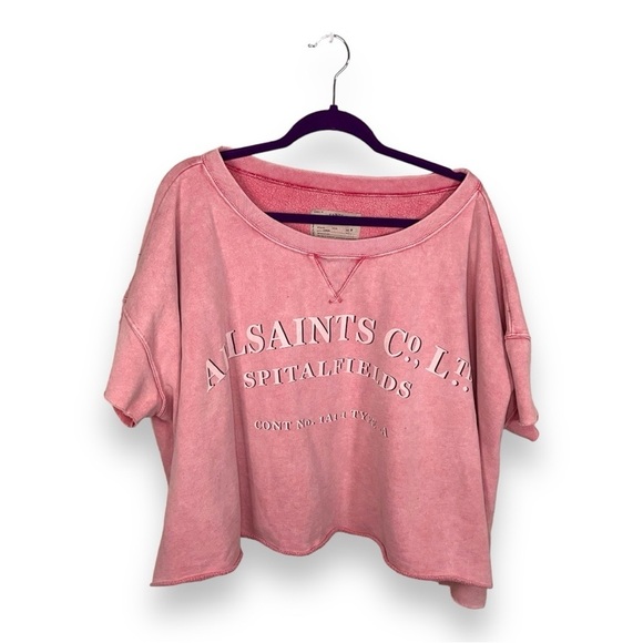 2x PINK CROPPED SWEATSHIRT SHORT SLEEVE CASUAL PLUS ATHLEISURE - Picture 1 of 8